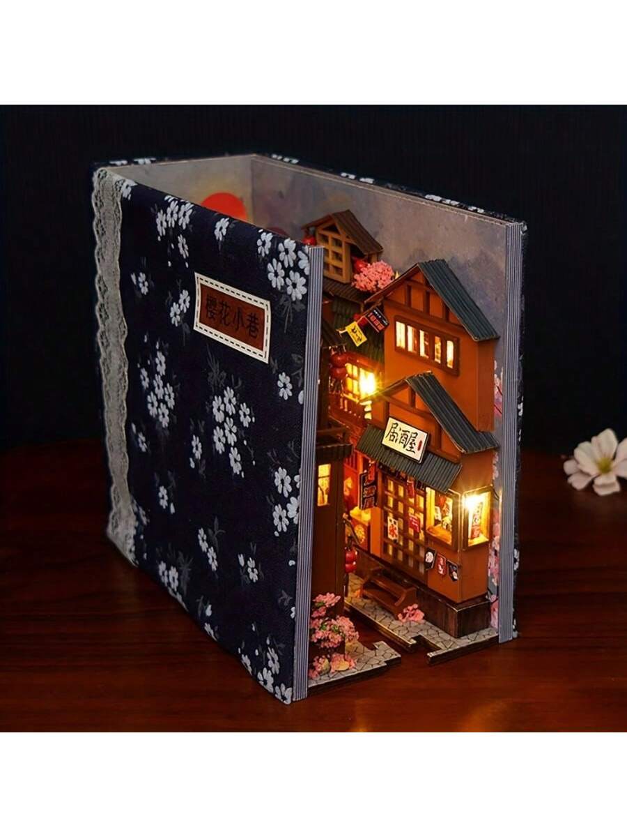 Sakura Alley DIY Diorama Model Kit: Create Your Own Bookshelf Insert