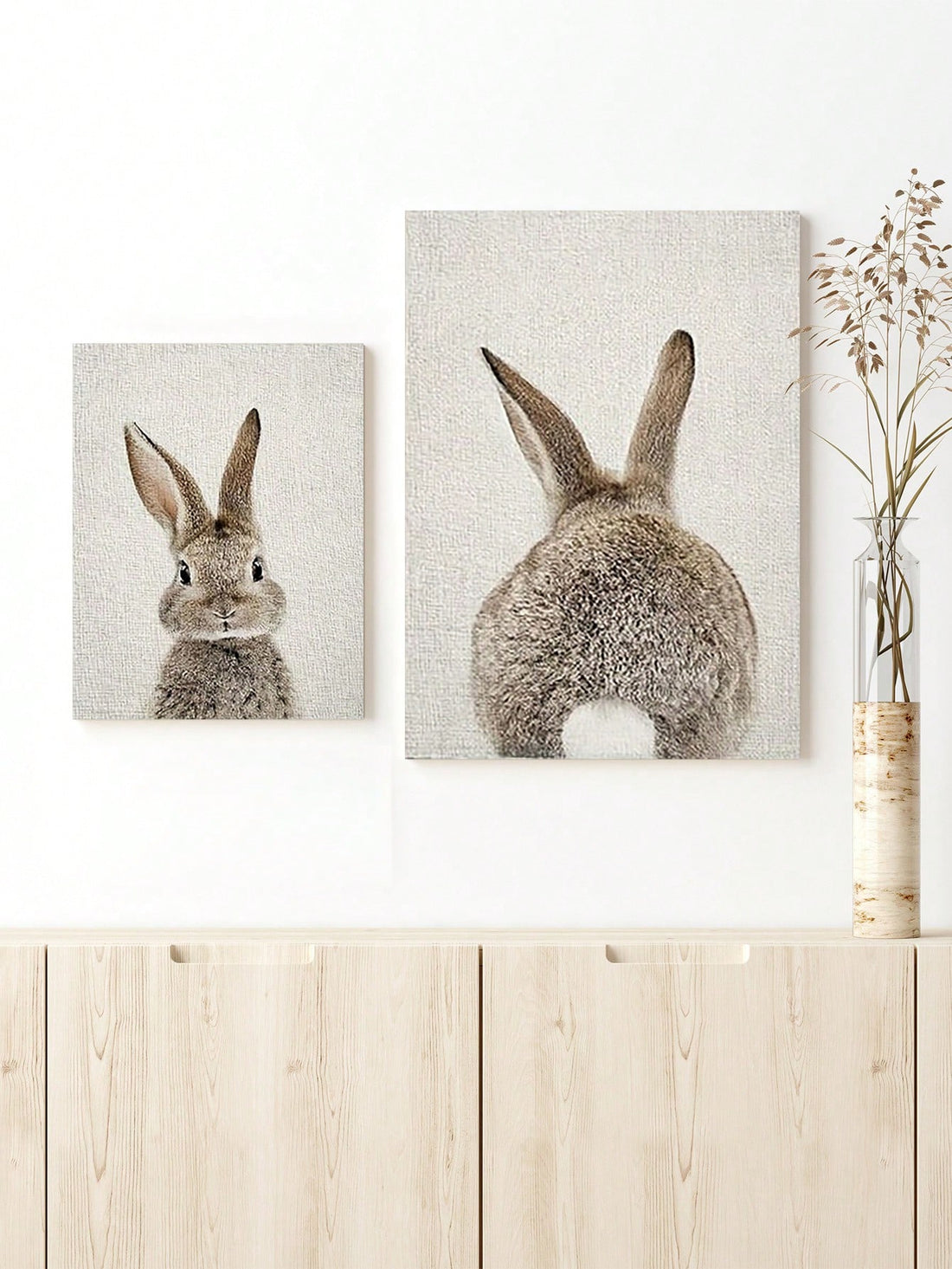 Transform your home into a winter wonderland with our Vintage Bunny Wooden Framed Canvas Poster. This charming piece adds a touch of vintage charm to your decor and showcases a cute bunny amidst a snowy landscape. Made with high-quality materials, this poster is a must-have for any winter home decor.