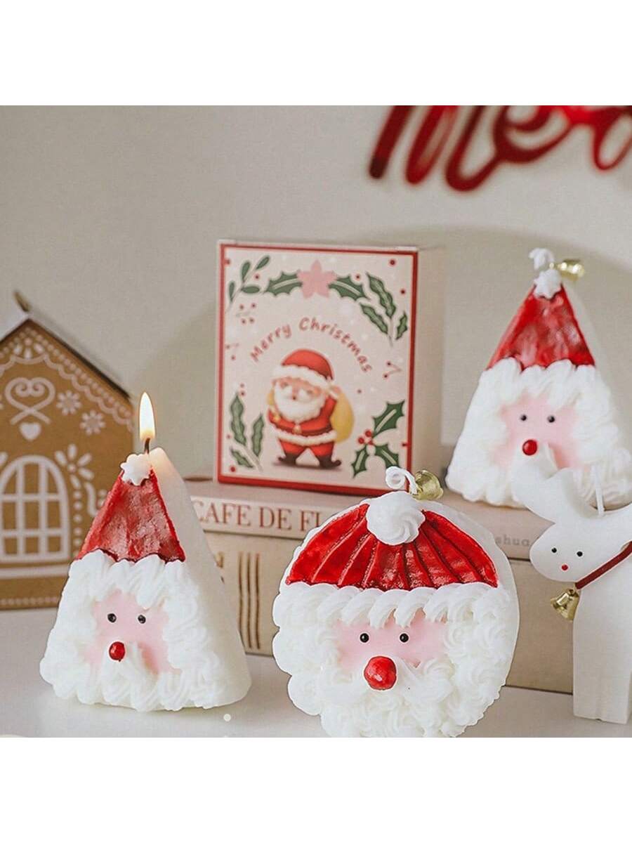 Indulge in the holiday spirit with our Festive Delight: Handmade Santa Claus Candle. The cake-shaped design and scented wax bring cheer to any room. Made by hand and shaped like Santa, this candle is the perfect addition to your Christmas decor.