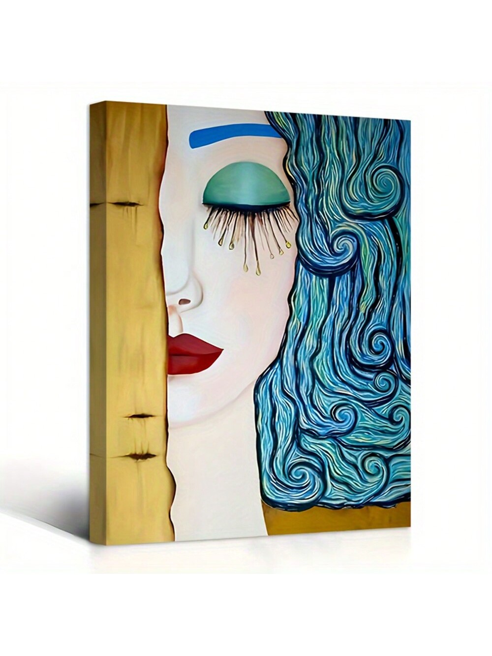 Add some artistic flair to your living room or bedroom with our Kiss &amp; Tears Abstract Painting. This wooden framed canvas wall art is the perfect addition to any contemporary space. With its unique design and high-quality materials, it will surely elevate the style and ambiance of your home.