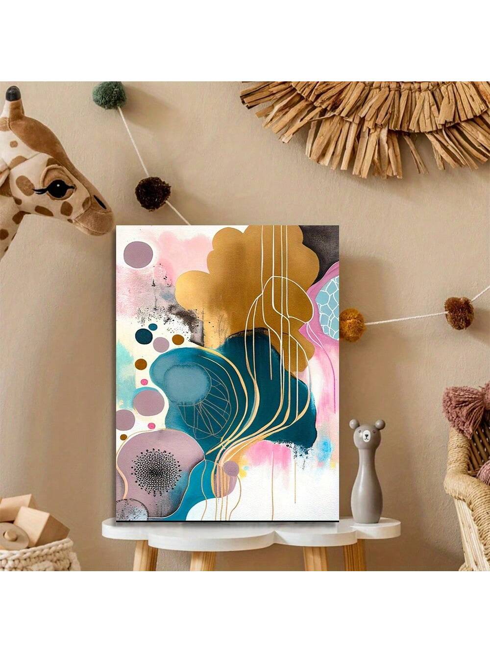 Introduce a touch of modernism to your living room with this Abstract Grunge Canvas Painting Poster. Upgrade the aesthetic appeal of your space with its eye-catching design. Made with high-quality canvas, it is durable and fade-resistant, ensuring long-lasting use. Perfect for art enthusiasts and interior decor lovers.