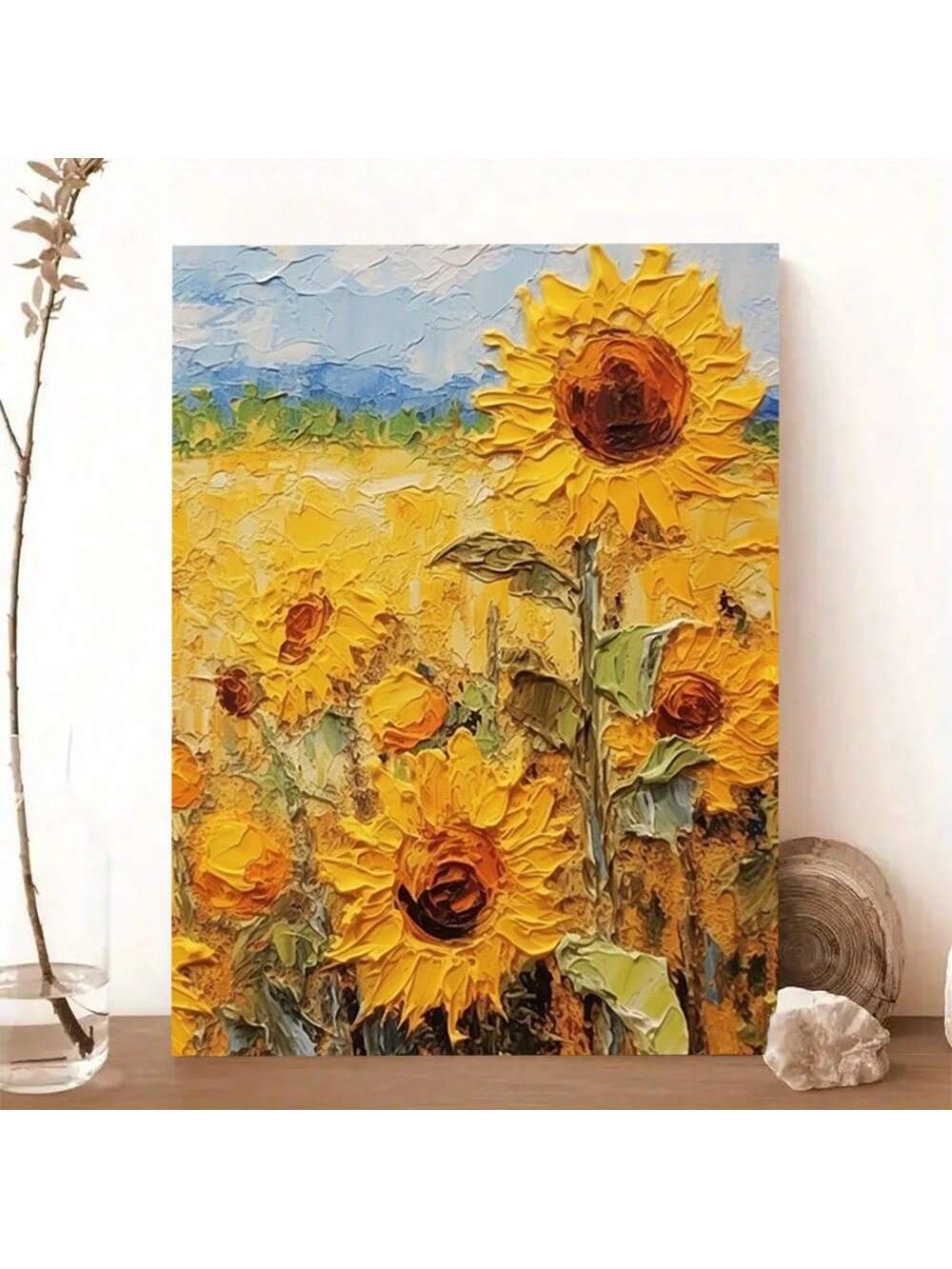 Create a personalized touch to your home decor with our Customizable Sunflower Art Poster. Expertly crafted on canvas, this painting adds a unique and elegant touch to any room. Perfect for gifts, each poster can be customized to fit your individual style.