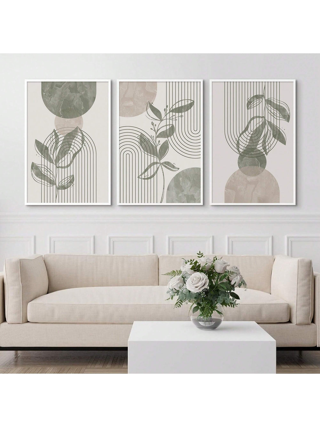 Introduce effortless chic into your home with our Boho Botanical Bliss Canvas Prints. This set of 3 features sage green abstract designs, adding a touch of tranquility to your decor. Each print is expertly crafted on canvas, creating a durable and stylish addition to your space. Transform your home today.