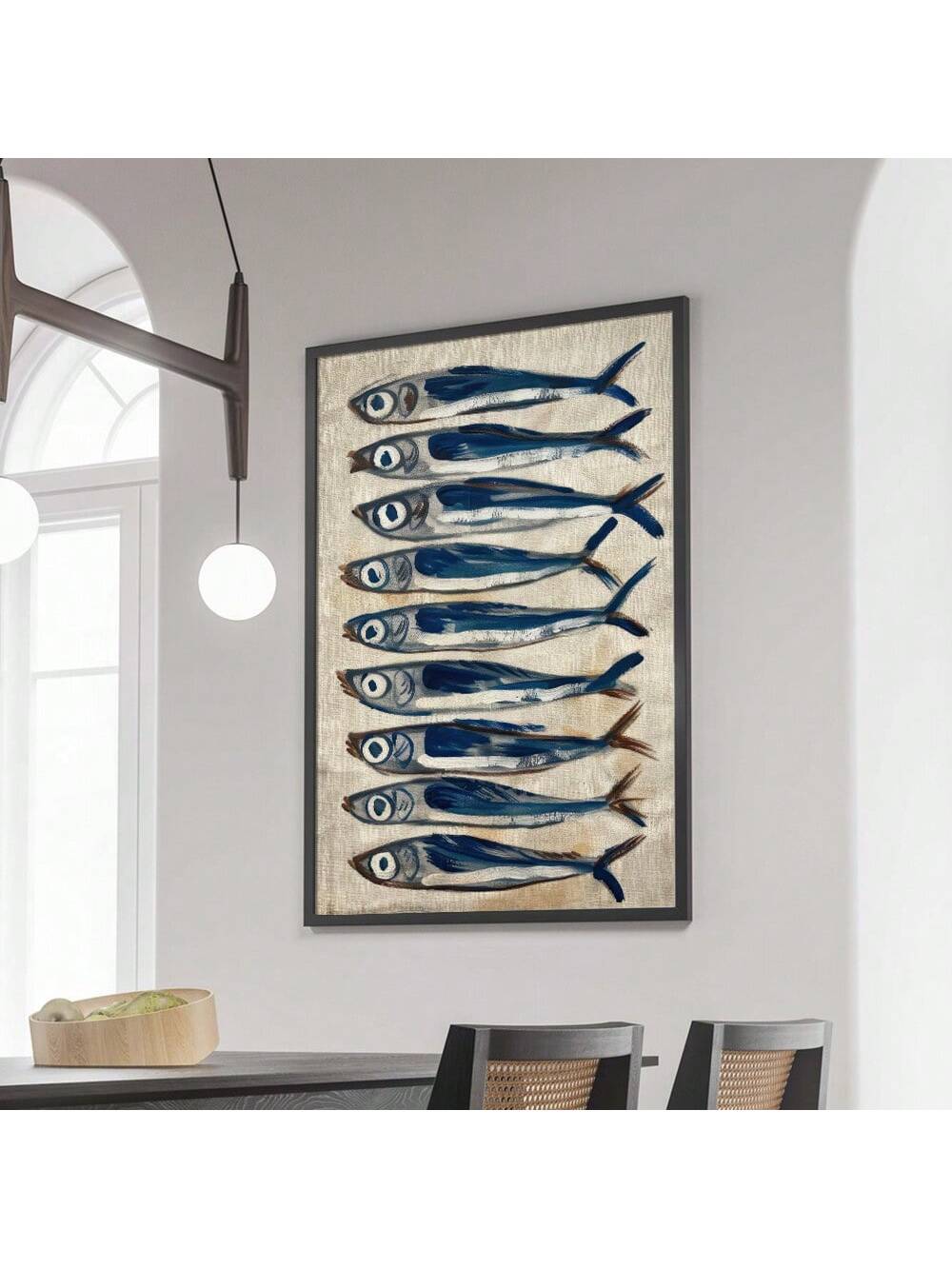 Introducing the Retro Sardine Kitchen Canvas Print - a vintage coastal art piece perfect for dining spaces. Add a touch of nostalgia to your home with this unique canvas print. Its retro design will bring character to any room, while the coastal theme will transport you to seaside dining.Spaces