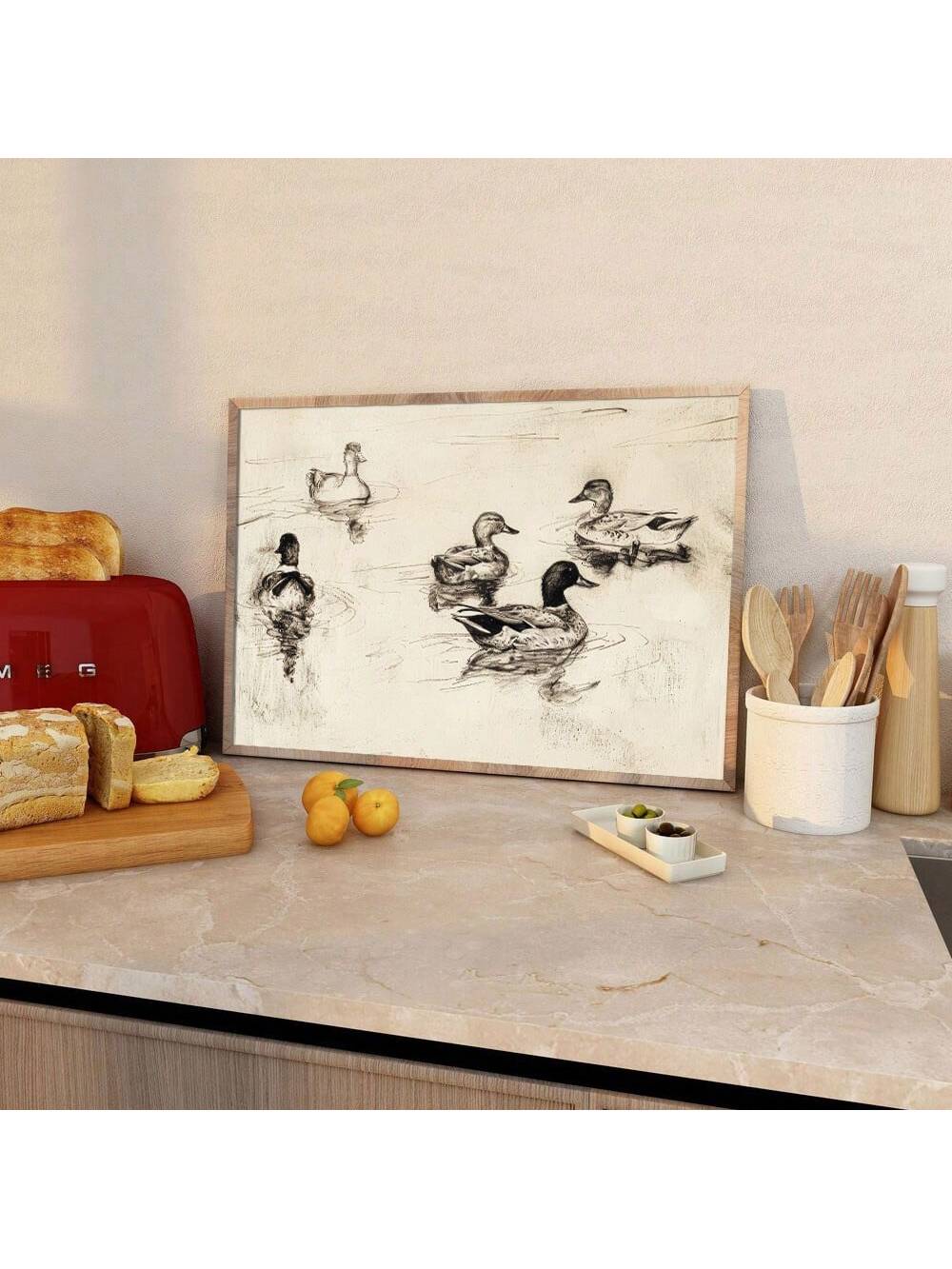 Elevate your home décor with this unframed Retro Duck Sketch Poster, expertly designed to complement minimalist and rustic farmhouse interiors. Its clean, understated lines capture a vintage charm, making it an ideal accent piece for living spaces, kitchens, or offices. Crafted on high-quality canvas paper, this poster offers durability and a timeless aesthetic without the bulk of framing, allowing for versatile display options. Perfect for those seeking subtle, nature-inspired artwork that blends seamlessl