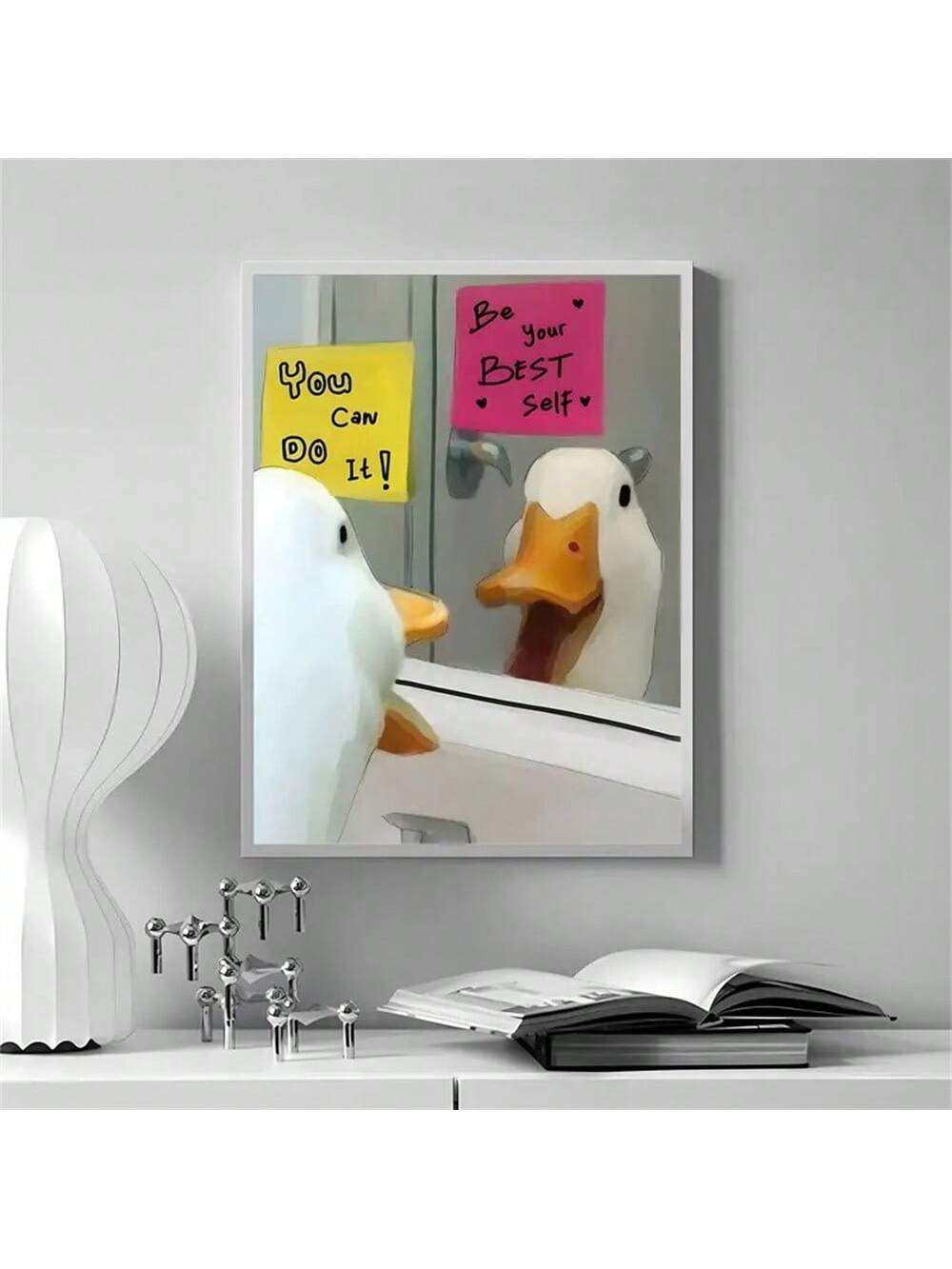 Transform any space with the whimsical charm of our Duck Canvas Art. This inspirational wall decor features a playful duck design, adding a touch of joy to any room. Made from high-quality canvas, it's durable and easy to hang for an instant upgrade to your home decor.