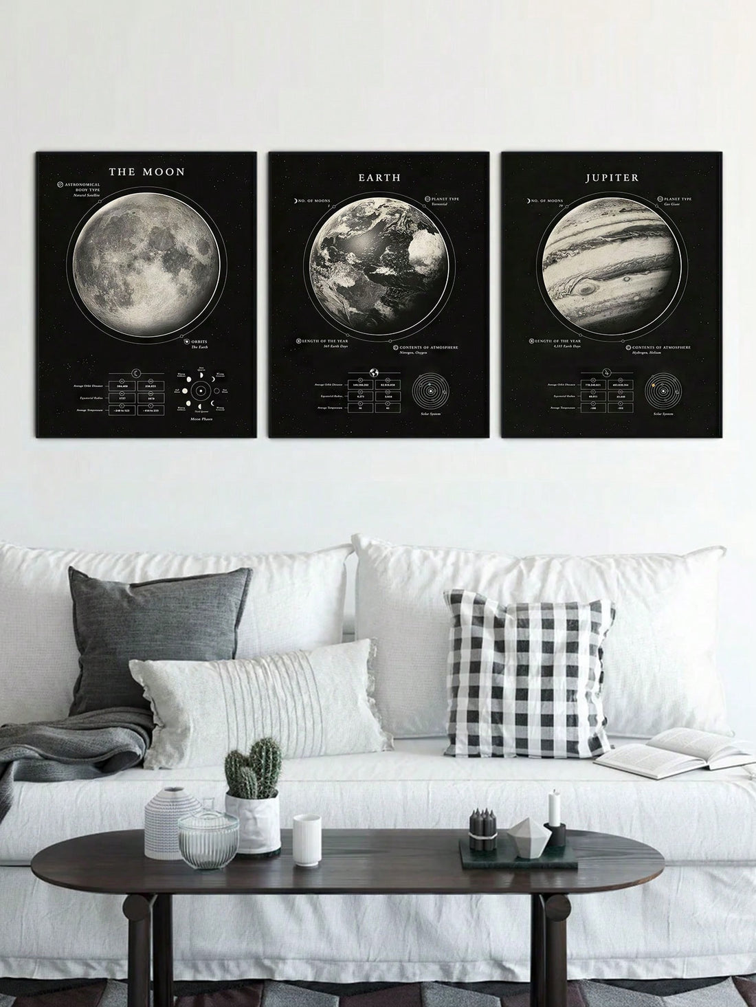 Add an otherworldly touch to your home decor with Galactic Charm's Solar System Canvas Posters. Made with high-quality materials, these posters showcase the beauty and complexity of our cosmic neighborhood. Perfect for any space enthusiast, these posters bring a scientific and sophisticated flair to any room.