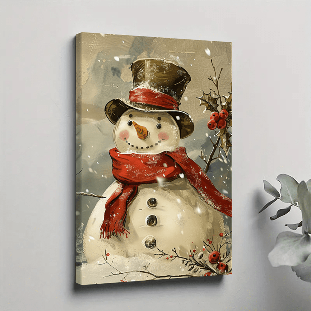 Enhance your festive home decor with our charming framed Christmas snowman canvas art. Crafted with high-quality materials, this piece is perfect for adding a touch of holiday cheer to any room. Bring the magic of the season into your home with this delightful piece of art.