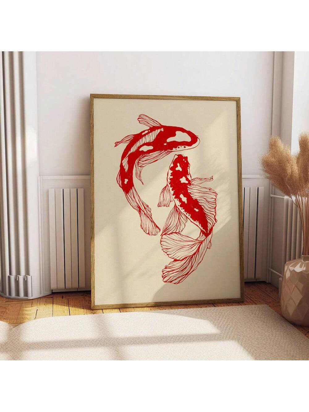 Enhance the aesthetic of your home with our Elegant Red Koi Fish Canvas Print. This stunning Japanese vintage wall art adds a touch of elegance and tranquility to any space. Expertly crafted, it features a captivating red koi fish, symbolizing good luck and prosperity. Transform your space today with this exquisite piece.