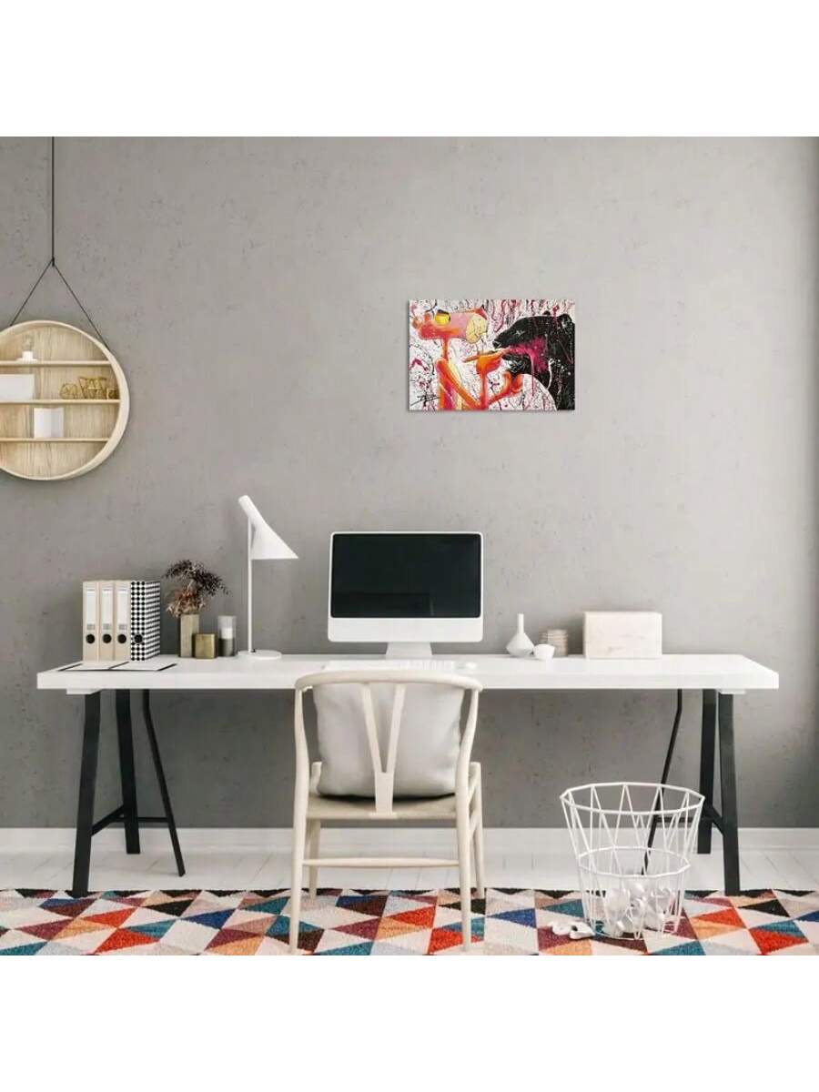 Elevate any space with this vibrant graffiti leopard canvas art. The whimsical design adds a playful touch to your walls, while the bold colors make a statement. Perfect for any space, this canvas art is sure to be a conversation starter and a unique addition to your decor.