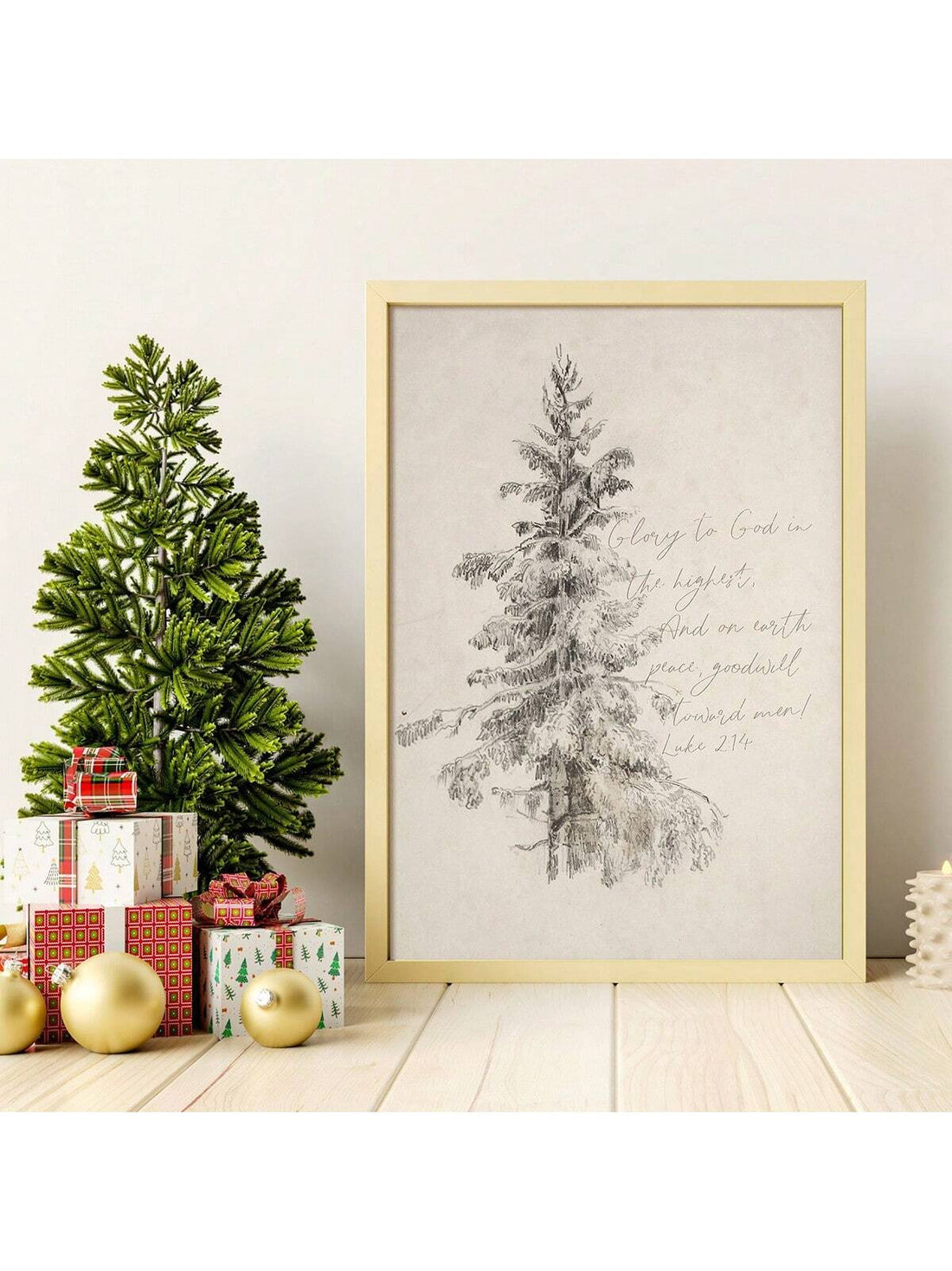 Experience the true meaning of Christmas with our "Peace on Earth" canvas art. Featuring a beautiful Christmas tree design and inspiring scripture, this piece is the perfect addition to your holiday decor. Spread peace and joy this season with this uplifting and meaningful art.