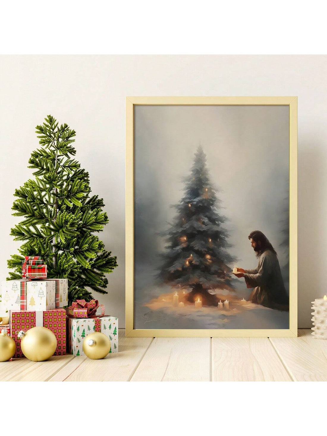 This striking vintage-style canvas artwork features a reverent depiction of Jesus Christ, perfect for adding spiritual meaning to any room. The timeless design combines classical artistic elements with warm, inviting tones that complement both traditional and contemporary interiors.