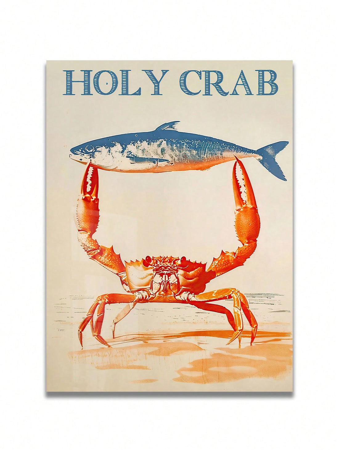 Bring a touch of whimsy to your home, office, or cafe decor with our Vintage Japanese Art Print. Featuring a fun and playful 'Holy Crab' design by Hokusai and Ohara Koson, this unframed canvas poster adds a unique touch to any space. Add a touch of charm and liven up your walls with this fun animal wall art.