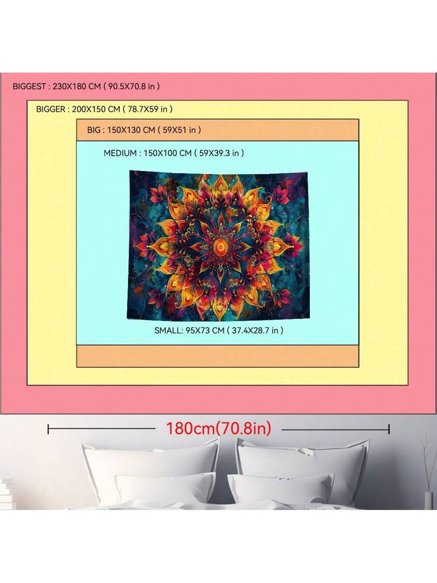 floral mandala tapestry product image 9