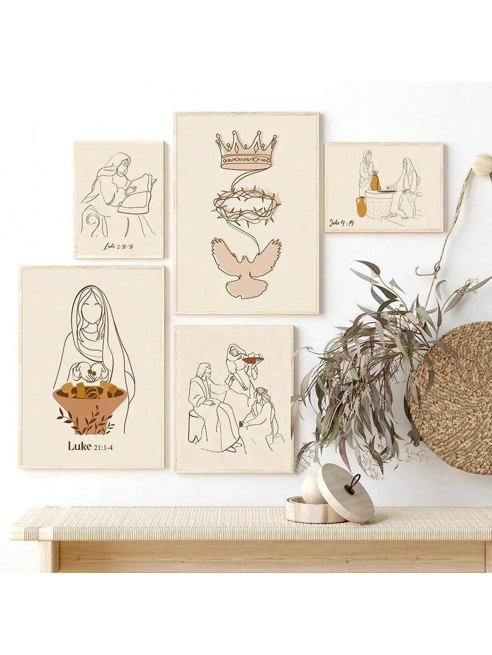 Elevate your Easter decor with this Boho Christian Wall Art featuring minimalist line art of Jesus and the Holy Spirit. Crafted for a serene and contemplative atmosphere, this print blends modern simplicity with spiritual depth, making it an ideal focal piece for faith-inspired interiors during the Easter season and beyond.