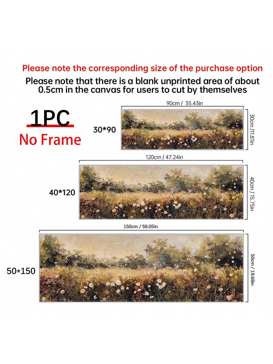 Transform your living space with this Vintage Spring Meadow Framed Canvas Wall Art. This panoramic wildflower landscape captures the timeless beauty of a meadow in full bloom, rendered with expert brushwork and authentic vintage aesthetics.