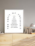 Faith wall art print with love joy peace and patience text