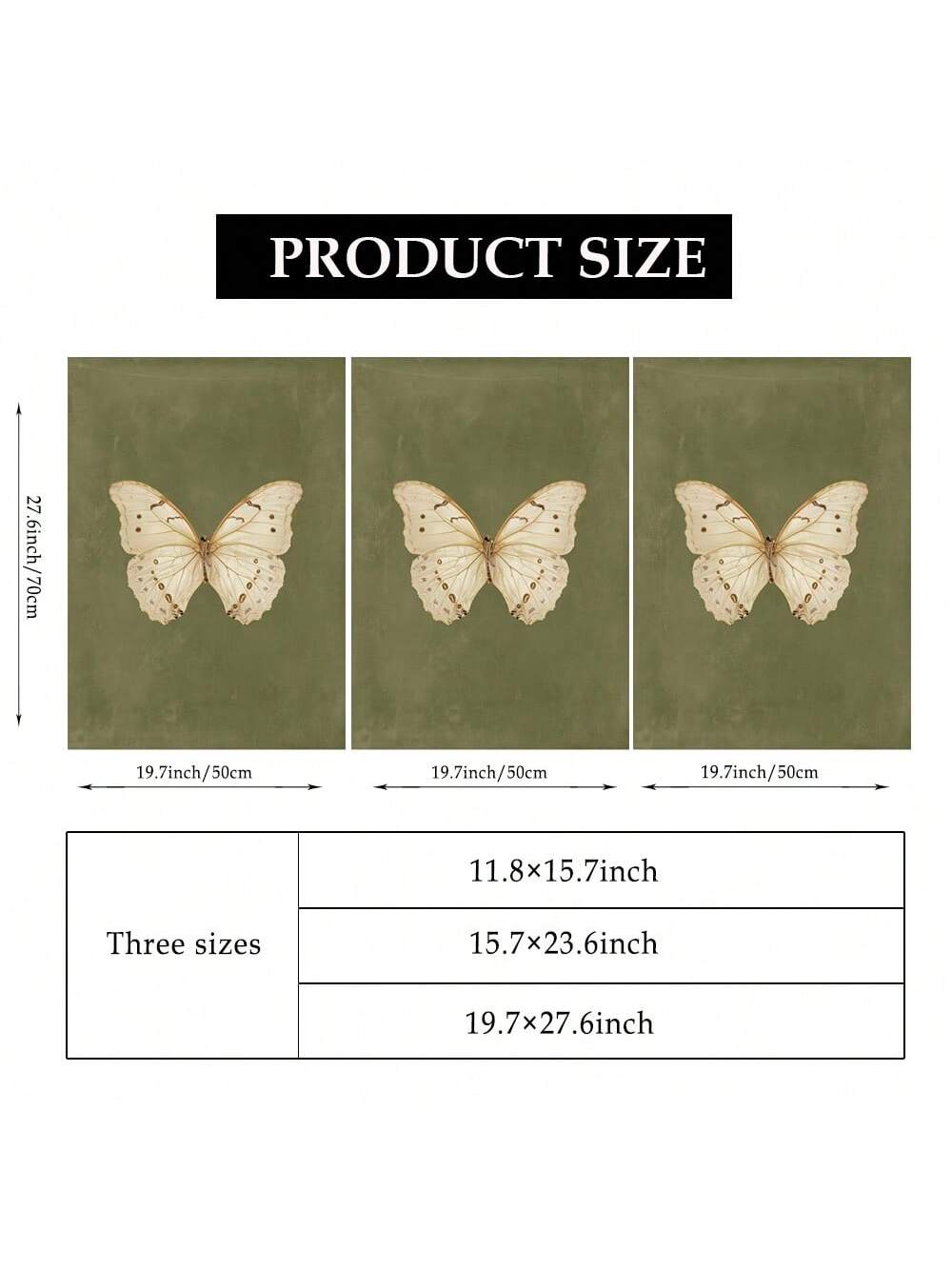 Whimsical Retro White Butterfly Canvas Art – Gothic-Inspired Wall Décor for Home & Office