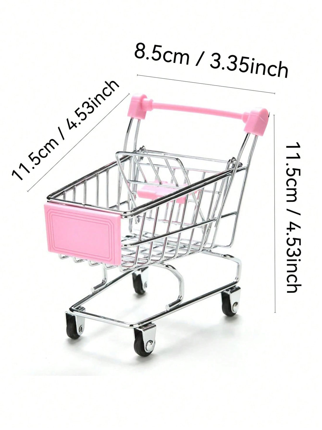 This Charming Mini Supermarket Shopping Trolley Cart is designed for both decorative and practical purposes. With its unique and charming design, it adds a touch of whimsy to any room. It can also be used as additional storage for small items. Made with durable materials, it is both functional and stylish.