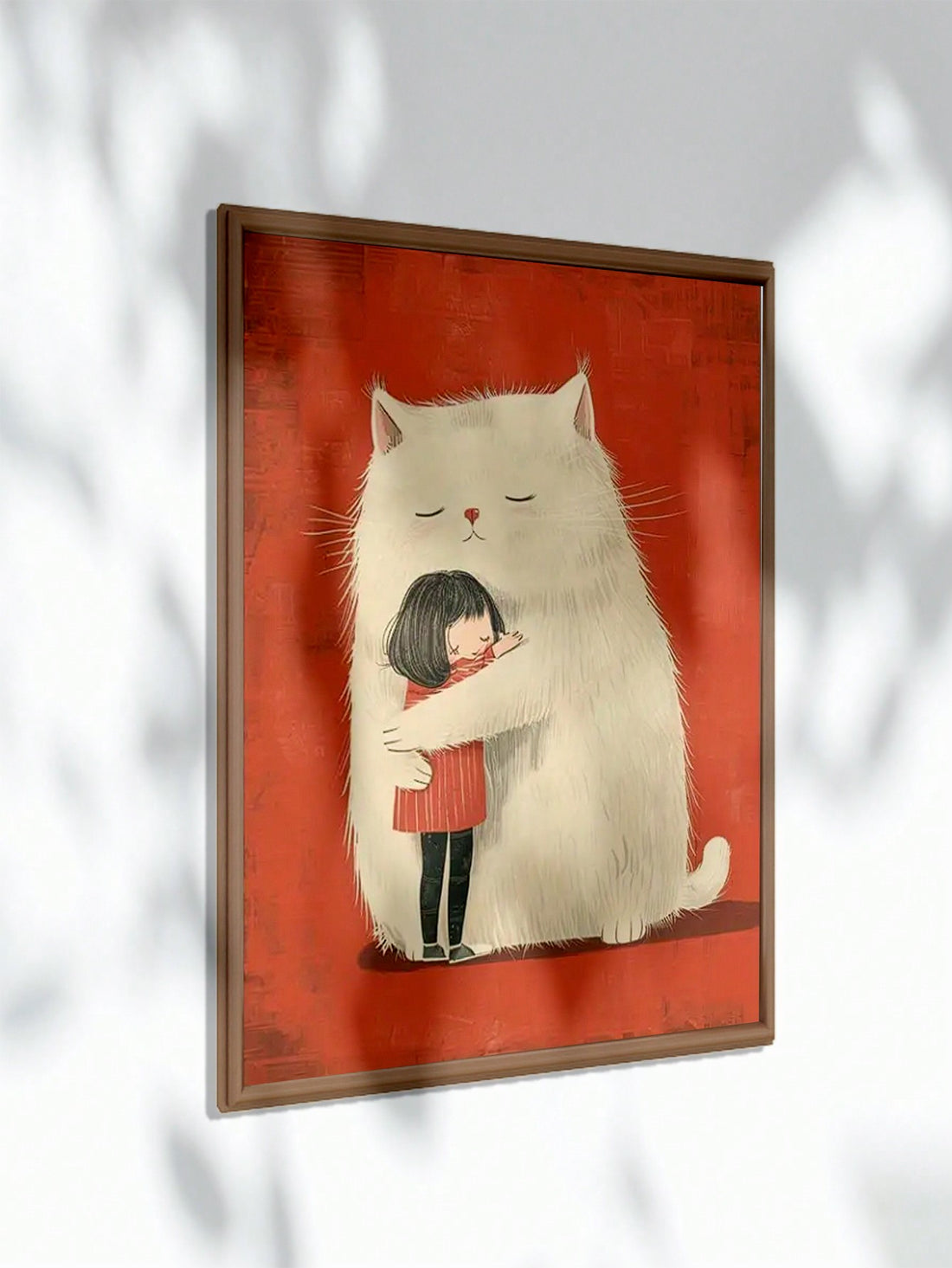 Bring warmth and personality to any space with this charming cat hug wall art poster. Featuring an endearing illustration of cats embracing, this piece combines contemporary aesthetics with cozy appeal. 