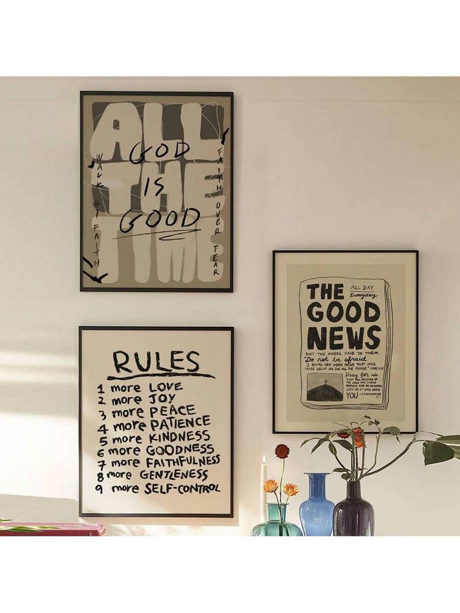 Elevate your space with these Christian minimalist wall art prints featuring inspiring Bible verses in modern, neutral tones. Perfect for bedrooms, living rooms, or dining areas, these unframed paintings bring spiritual meaning and contemporary style to any home. Crafted from 100% polyester with a waterproof finish, they're durable and easy to maintain. The simple, clean design complements any décor while serving as a daily reminder of faith. Ideal for personal use or as a thoughtful gift for loved ones see