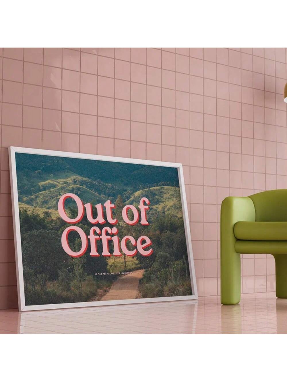 Vintage Landscape Wall Art - 'Out Of Office' Poster for Aesthetic Home Décor