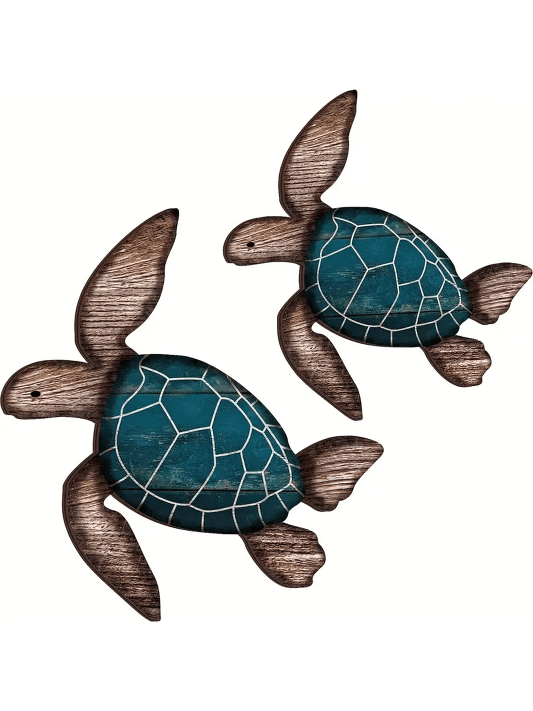 Elevate your beach-inspired decor with our Vintage Coastal Charm: Wooden Sea Turtle Wall Art. Crafted from high-quality wood, this wall art features an intricately carved sea turtle design that adds a touch of charm to any room. Add a rustic, coastal feel to your home with this unique piece.