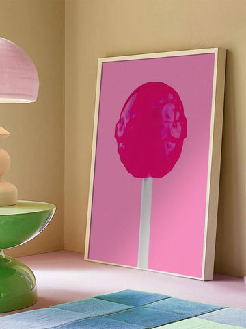 Sweet Chic: Modern Pink Lollipop Canvas Art Print for Trendy Decor