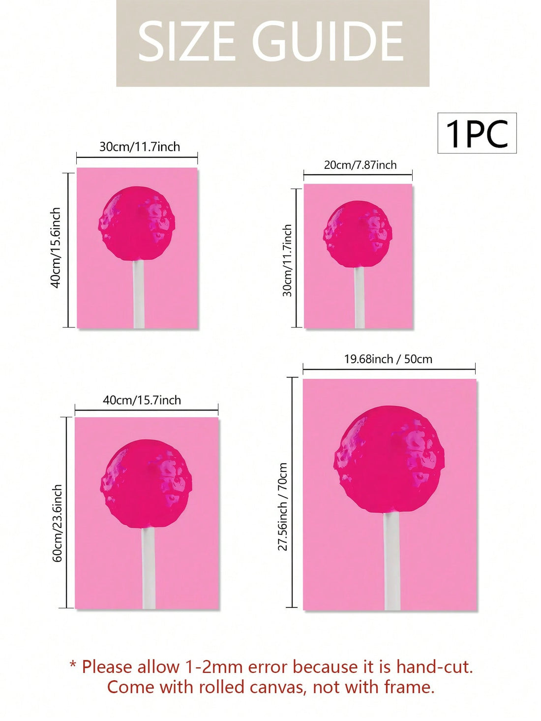 Sweet Chic: Modern Pink Lollipop Canvas Art Print for Trendy Decor