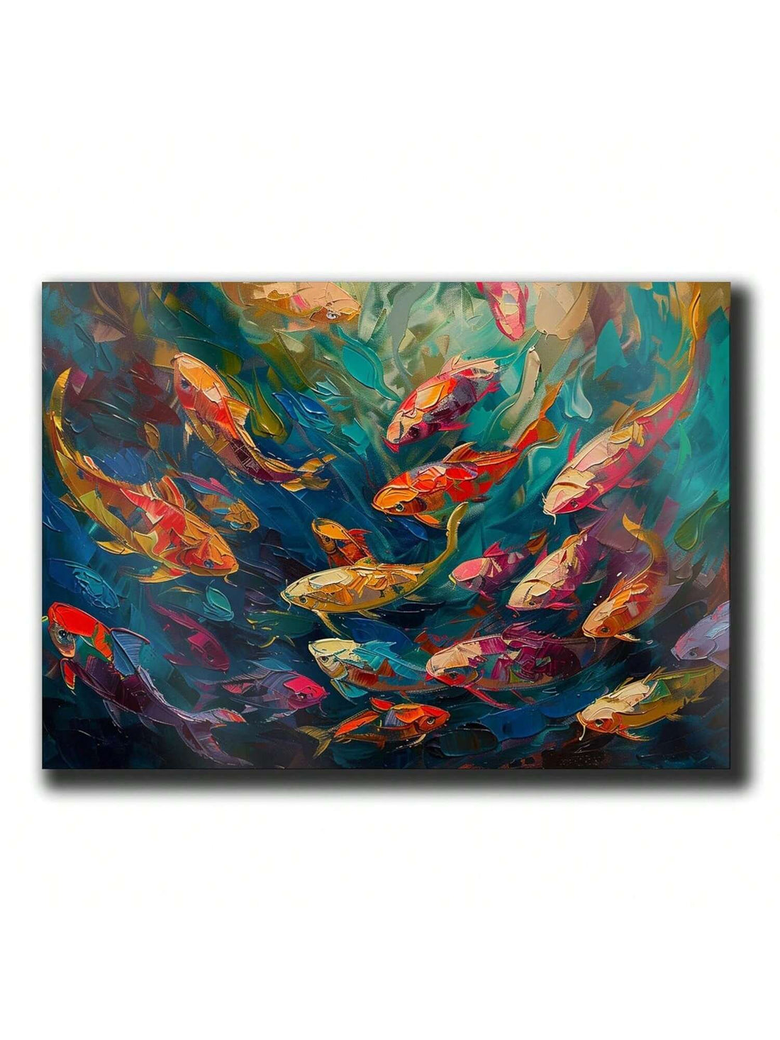 Decorate your living room with the beauty of the ocean with our Vibrant Ocean Life framed wall art poster. Featuring colorful fishes in an abstract design, this poster adds a pop of color and a touch of nature to your space. Expertly framed, it's a stylish and educational addition to any room.