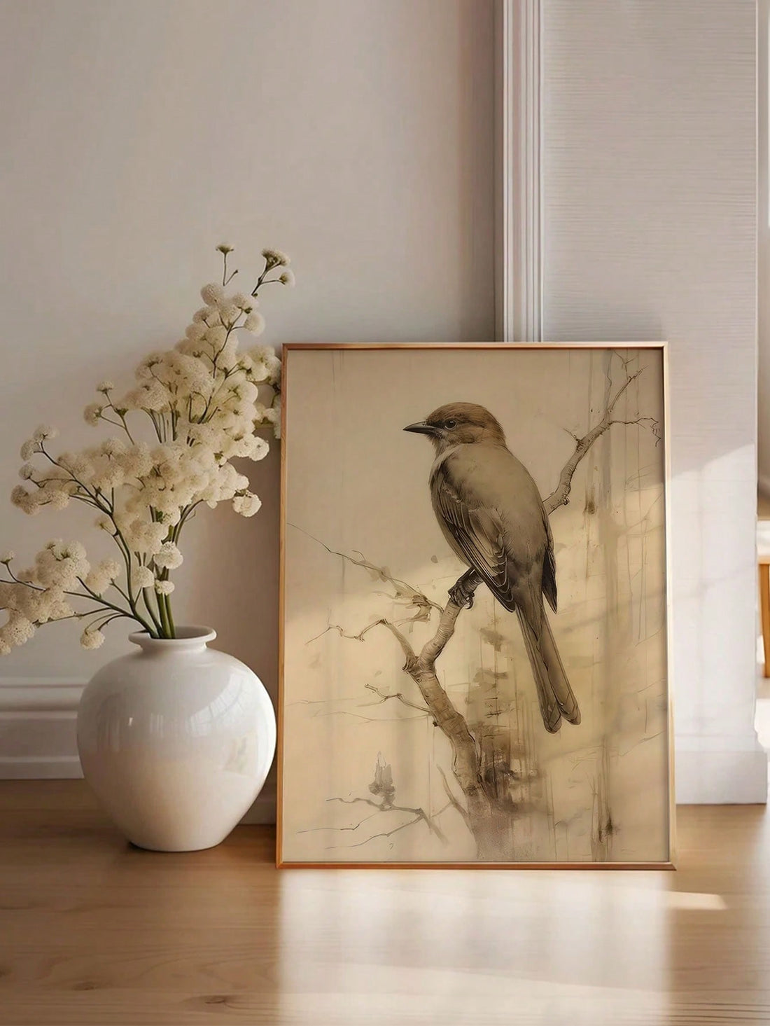 Add a touch of sophistication to your home or office with our Elegant Vintage Sparrow Canvas Art Print. This frameless abstract bird wall decor features a stunning vintage sparrow design that is both timeless and elegant. Perfect for adding a unique touch to any room, this art print is sure to impress