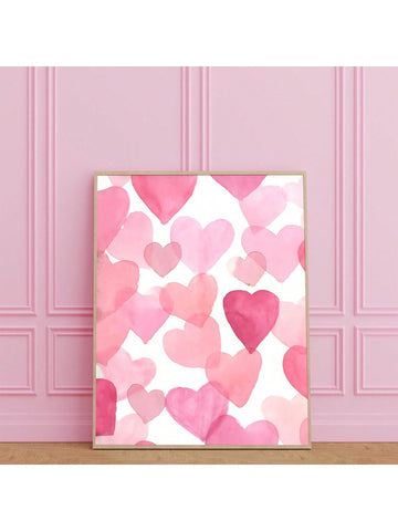 Romantic Watercolor Heart Canvas Art - Perfect Valentine's Day Decor & Gift