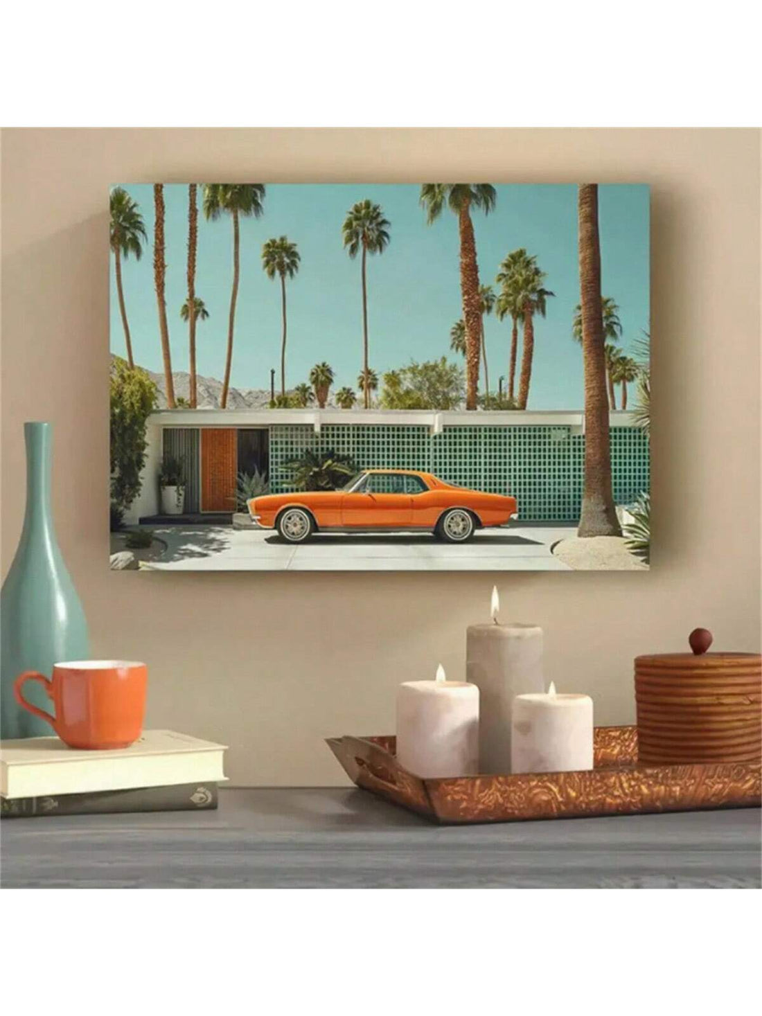 Capture the timeless charm of mid-century modern design with this Vintage Palm Springs Car Canvas Art. Perfectly suited for living rooms, bedrooms, or offices, this piece adds a sophisticated retro vibe while enhancing your space with a touch of classic automotive elegance. Crafted to complement modern interiors, it serves as a distinctive focal point that reflects both style and nostalgia.