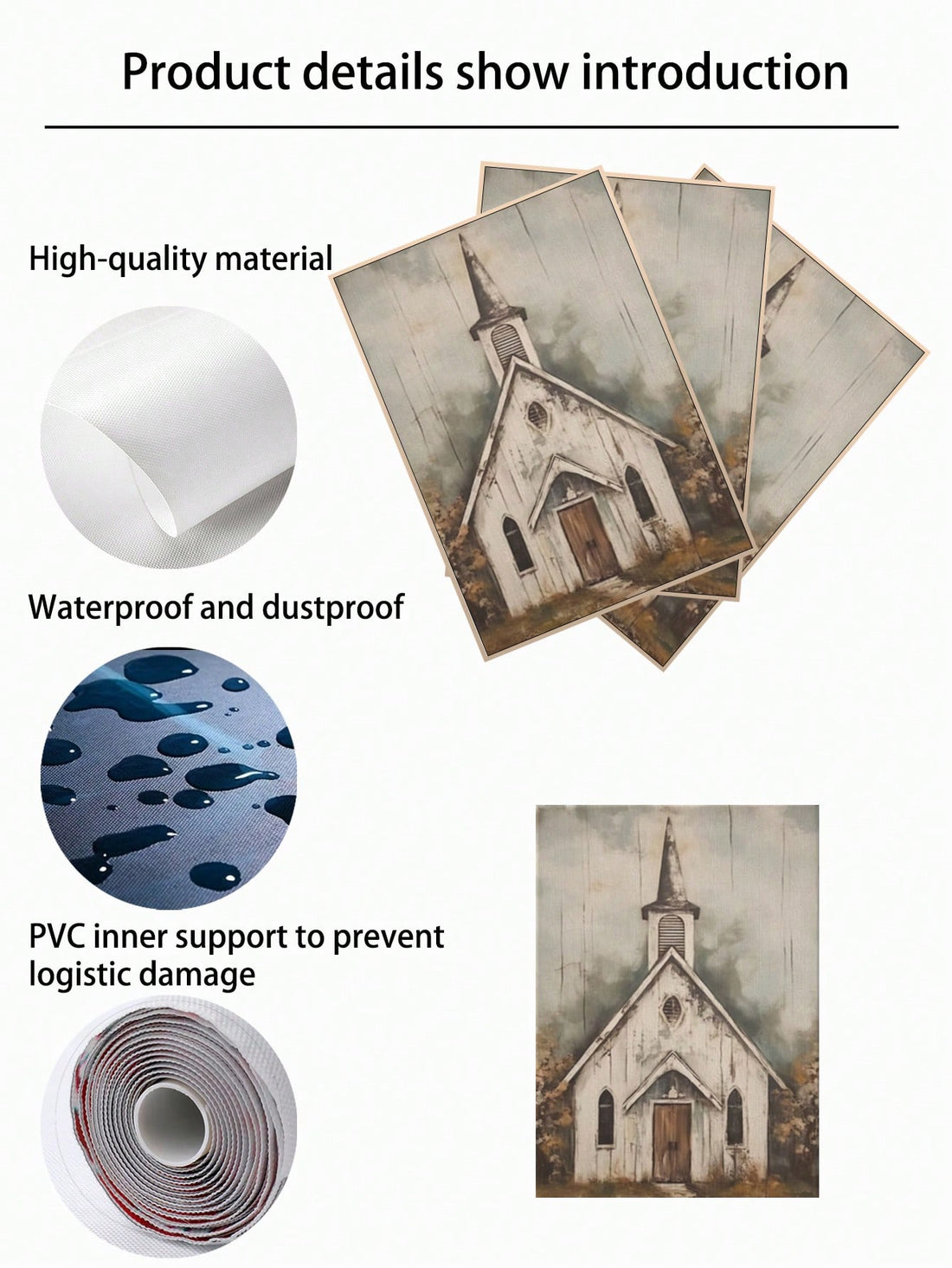 Elevate your home decor with our Charming Farmhouse Canvas Wall Art. Featuring a picturesque country church, this print adds a touch of elegance to any room. Made with high-quality canvas, this piece is perfect for farmhouse or traditional styles. Bring the charm of the countryside into your home today.