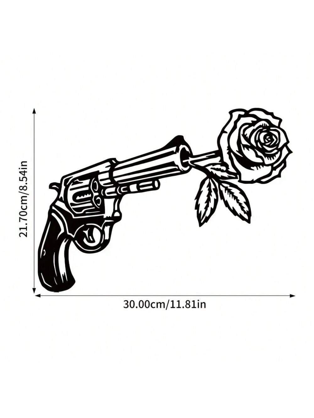 Elevate your space with Rock 'n' Roses metal wall art. This edgy piece features stylish guns and roses, adding a touch of rebellion and rock 'n' roll to any room. Crafted with expert precision, it seamlessly combines metal and art for a bold statement.