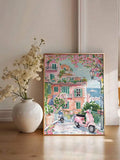 Pink Cloud Sky Oil Painting Vintage Sky Landscape Canvas Poste