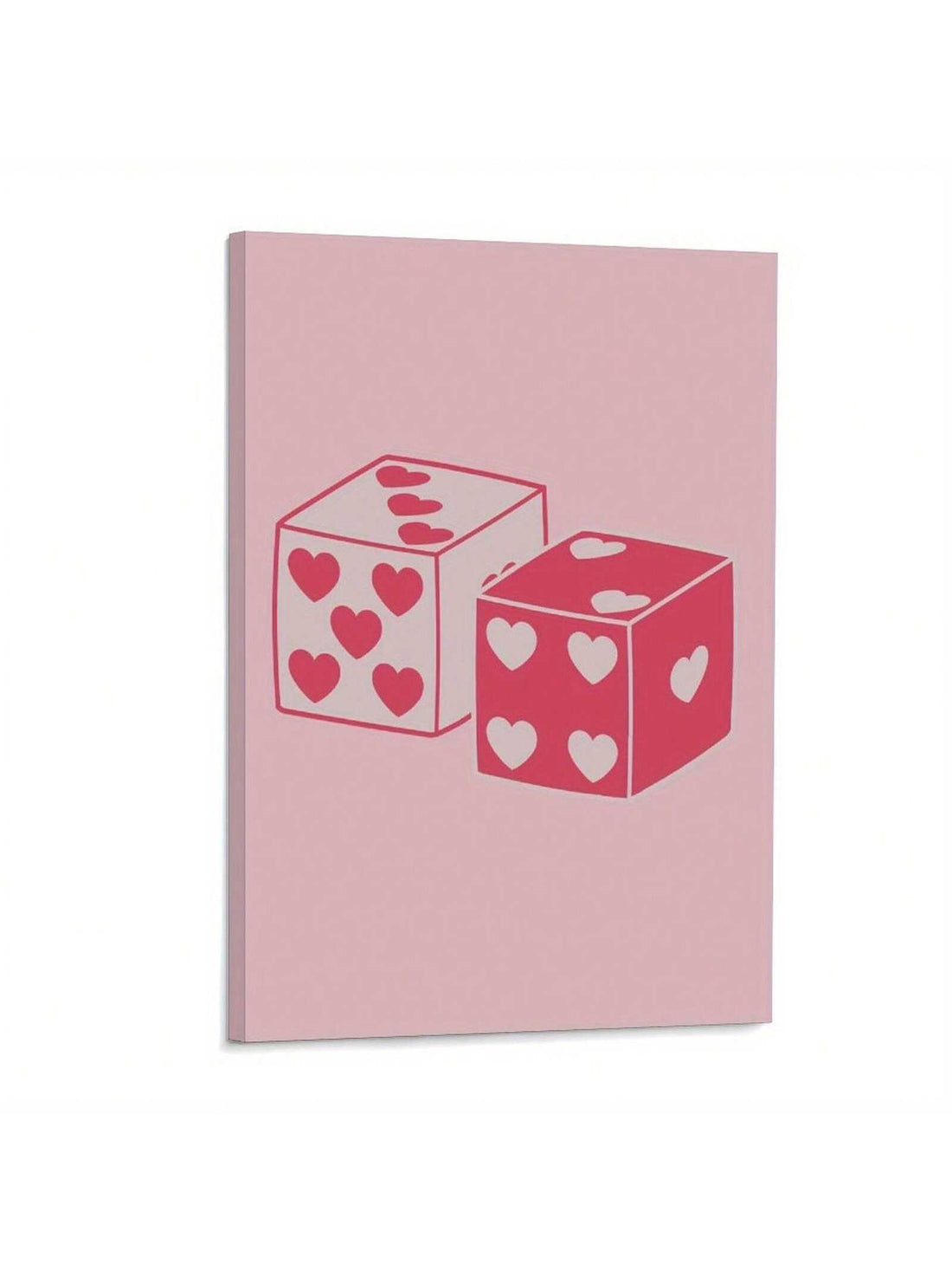 Add a touch of whimsy and personality to your home decor with our Retro Pink Dice Canvas Poster. Featuring a trendy heart art print, this poster will add a stylish touch to any room. Made with high-quality materials, this poster is a must-have for any stylish home.