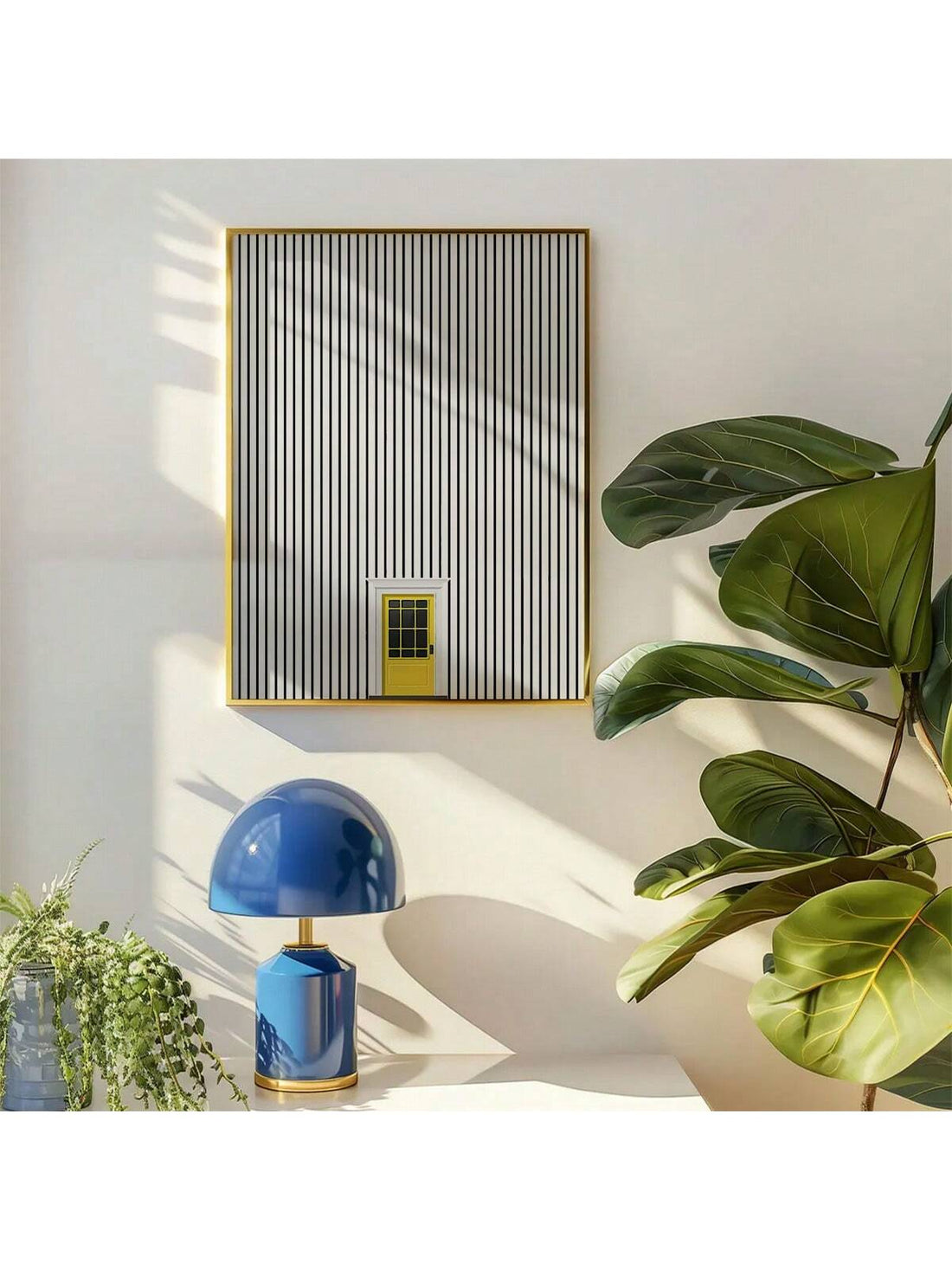 Elevate your home decor with the Minimalist Charm Canvas Poster. This stunning piece features abstract black and white line art with a pop of yellow, adding a touch of modern sophistication to any room. Made with high-quality canvas, this poster is a timeless addition to your wall art collection.