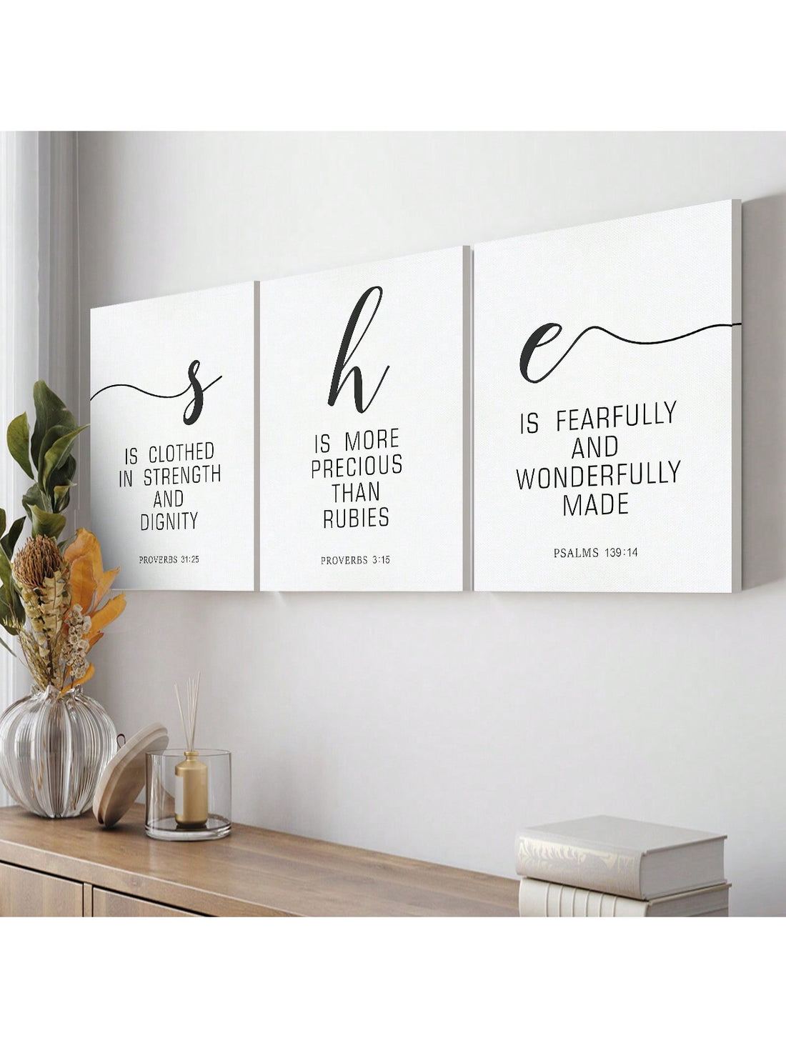 Enhance your home decor with our Empowering Elegance 3-Piece Canvas Art Set. Each piece features an inspiring quote to bring motivation and positivity to your space. Made with high-quality canvas, these pieces will add a modern touch to any room. Get yours today and be inspired!