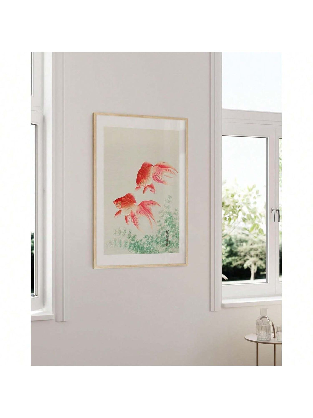 Add a touch of sophistication to your room with this Elegant Japanese Goldfish Art Print. Featuring a vintage aesthetic, this poster is sure to elevate your room decor. Bring the beauty of Japanese culture and the grace of goldfish into your space.