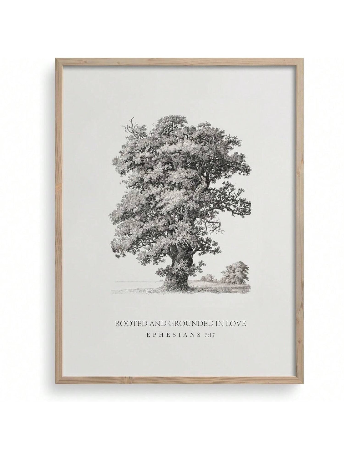 This vintage Christian wall art, featuring Ephesians 3:17, will add a touch of inspiration to your home decor. With the powerful message of being rooted and grounded in love, this wall art serves as a constant reminder of your faith and the love that surrounds you. Perfect for any room in your home.