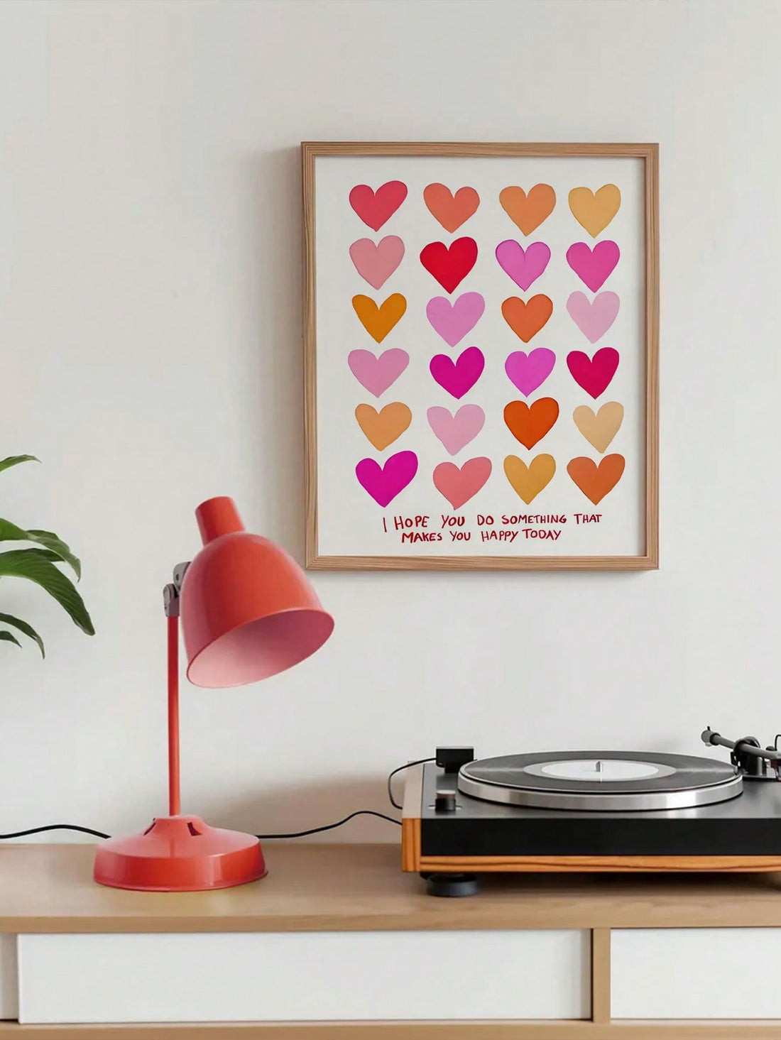 This charming canvas art print features a modern design of pink and orange love hearts, making it the perfect addition to any space. With its vibrant colors and timeless style, it will add a touch of warmth and romance to your home or office. Expertly crafted, this wall decor is a must-have for any art lover.