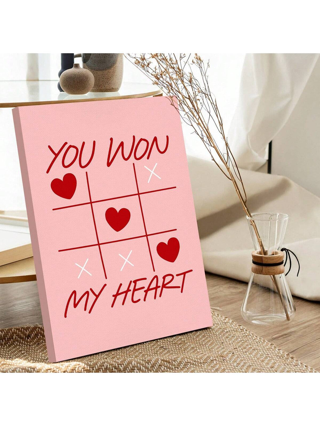 Upgrade your Valentine's Day decorations with our Whimsical 'You Won My Heart' Vintage Canvas Decor. Made from high-quality materials, this art piece adds a touch of nostalgia and charm to any room. Show your love with this unique and eye-catching addition to your home decor.