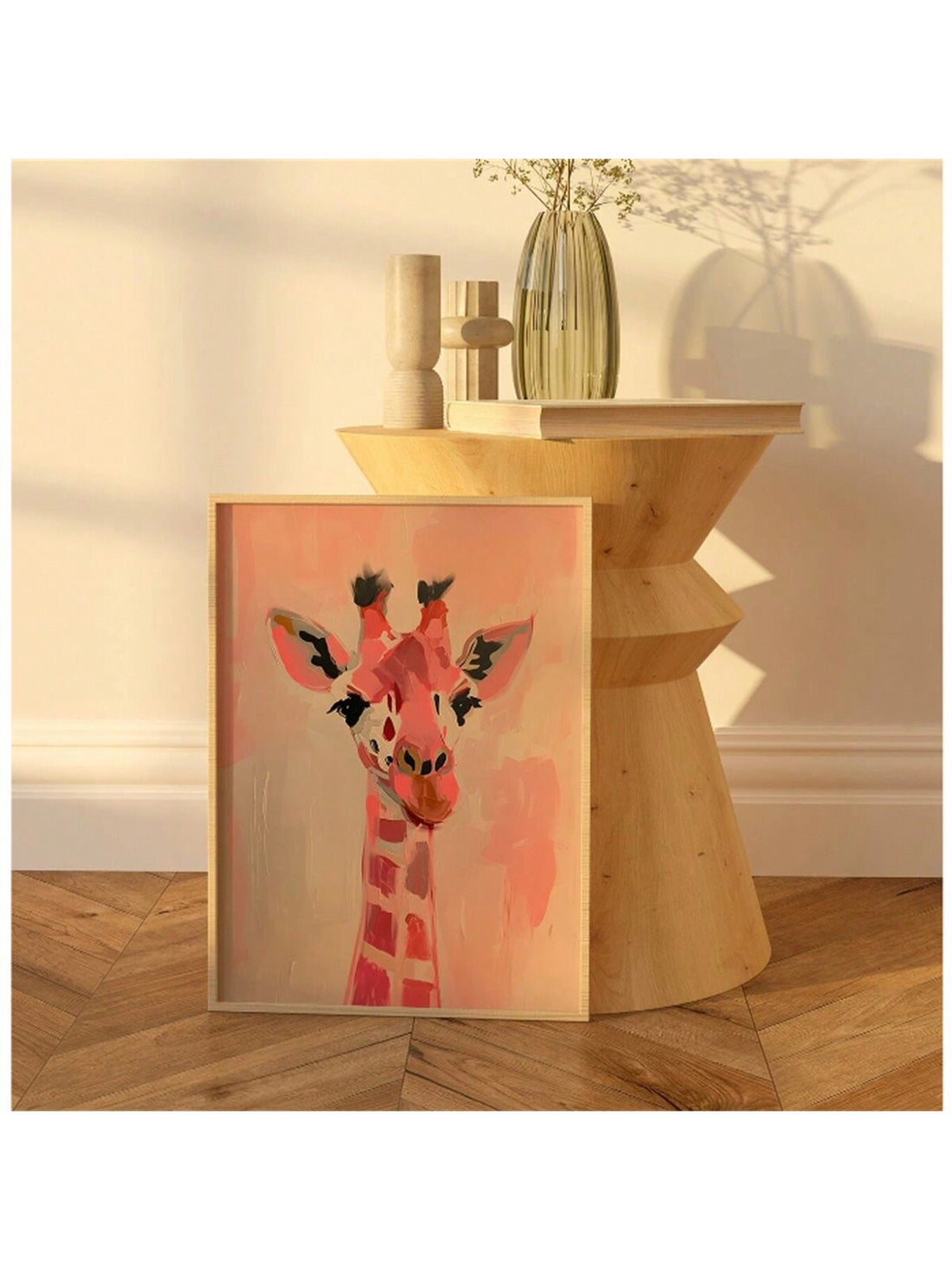 This adorable unframed canvas poster features a cute pink giraffe, bringing a whimsical touch to your preppy room decor. Made with high-quality materials, it adds a playful and charming element to any space. Perfect for animal lovers and those looking to add a touch of whimsy to their home.