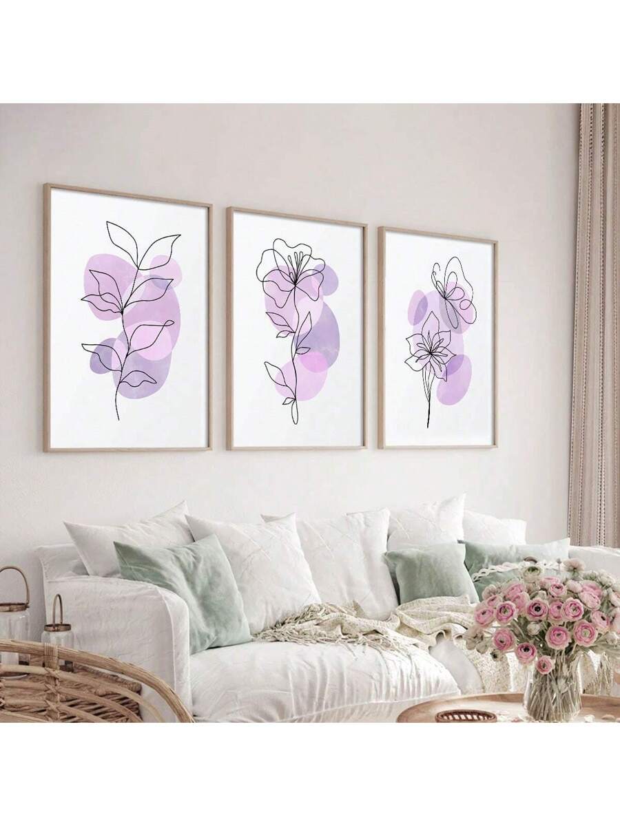 This Frameless Modern Floral Canvas Art Set showcases abstract marigolds in rich rose wine tones, perfect for enhancing contemporary living rooms. The frameless design emphasizes clean lines and modern aesthetics, allowing the vibrant floral imagery to stand out. Crafted to bring a sophisticated yet natural element to your decor, this set offers a refined artistic statement that complements a variety of interior styles.