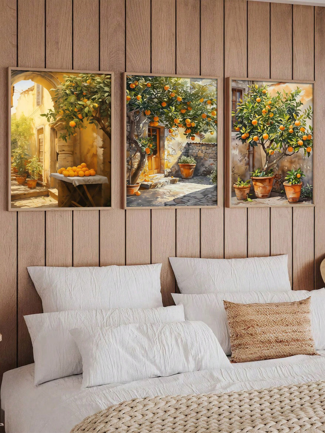 Enhance your home decor with our Radiant Orange Tree Canvas Art Set. This modern, frameless wall decor is perfect for your living room or bedroom, adding a vibrant touch to any space. The high-quality canvas and unique design are sure to make a statement.