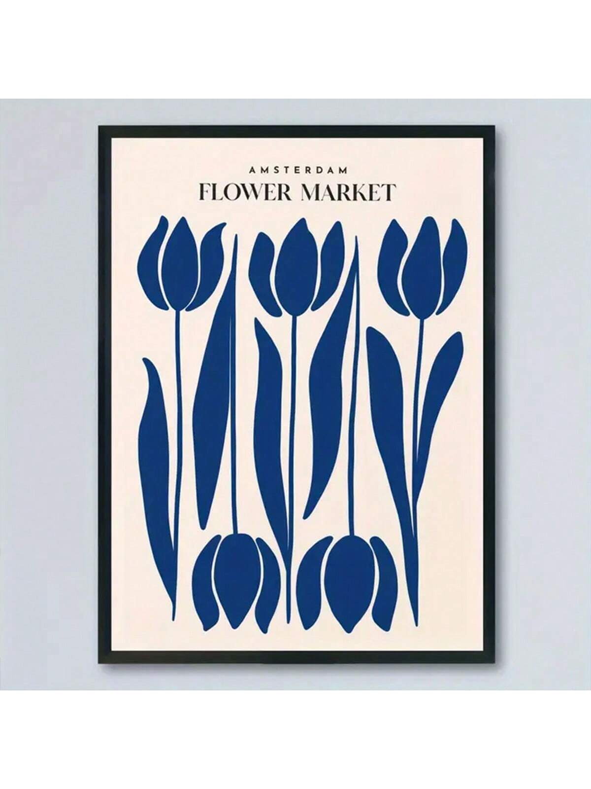 Vibrant Tulip Modern Art Print – Retro Deco Style Floral Wall Decor for Home & Office