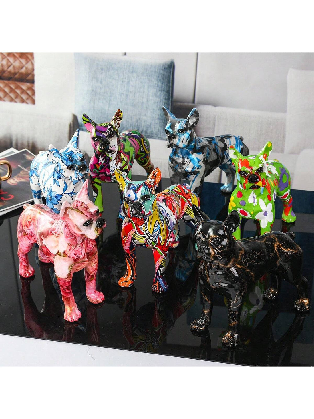 Add a touch of whimsy to your home or office with this charming Colorful Boston Terrier Resin Figurine. Expertly crafted, this figurine features vibrant colors and intricate details that capture the essence of this beloved breed. Perfect for dog lovers and collectors alike, this figurine is sure to bring joy and character to any space.