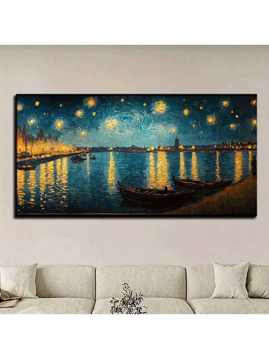 Elevate your living space with this expertly crafted canvas print of Van Gogh's iconic Starry Night. The vivid oil painting reproduction captures the swirling night sky and vibrant colors with remarkable detail, bringing timeless artistry into your modern home. Perfect for adding a sophisticated focal point, this print enhances any room with its dynamic energy and classic appeal. Durable and ready to hang, it offers an effortless way to showcase one of art history’s most celebrated masterpieces.