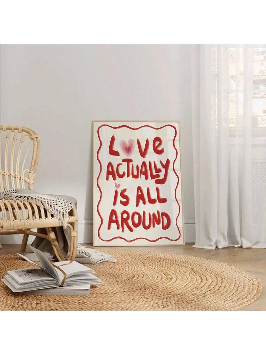 Add some inspiration to your space with our Retro Love Quote Canvas Print. Featuring the timeless saying, "Love Actually Is All Around," this wall art will add a touch of nostalgia and love to any dorm or apartment. Made with high-quality materials, it's the perfect addition to your trendy decor.